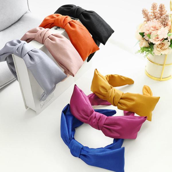 Simple big bow hair bands lady wide edge headband temperament pressure Hair