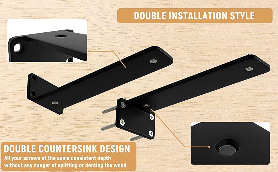 Functional Design Heavy Duty Floating Shelf Brackets with Powder Coating Coating