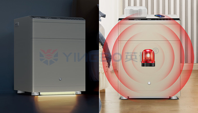Steel Auto Open Night Table Smart Fingerprint Lock Safe Box For Home Security