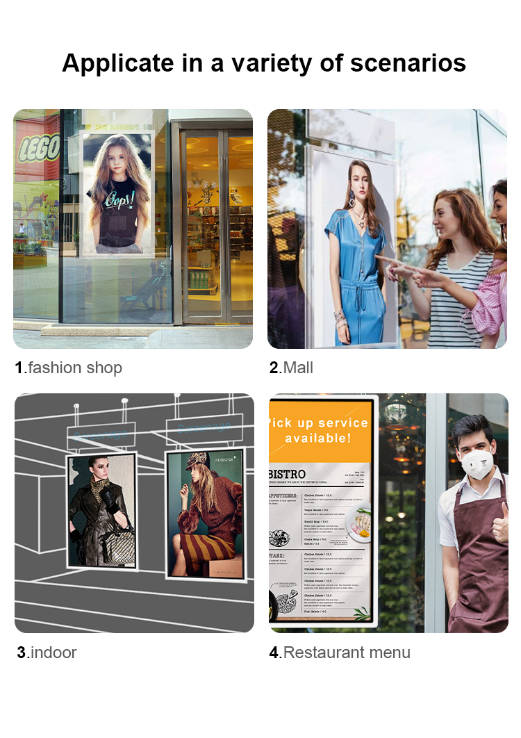 55inch 2500nits 178 Degree LCD Digital Signage Double Sided Ceiling Hanging