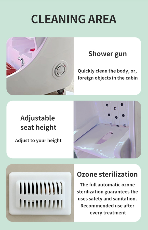 CE FCC Infrared Ozone Sauna LED Light Hydrotherapy Spa Capsule With Steam Heating