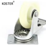 4 Inch Swivel Instrumental Caster with White Locking PP/PA Nylon Industrial