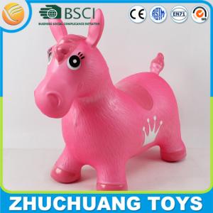 Quality colorful jumping inflatable pink horses for girl wholesale