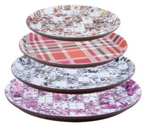 Quality western circular fancy plastic tray wholesale