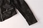 Black Red Cropped Ladies Suede Bomber Jacket With Jacquard Weave