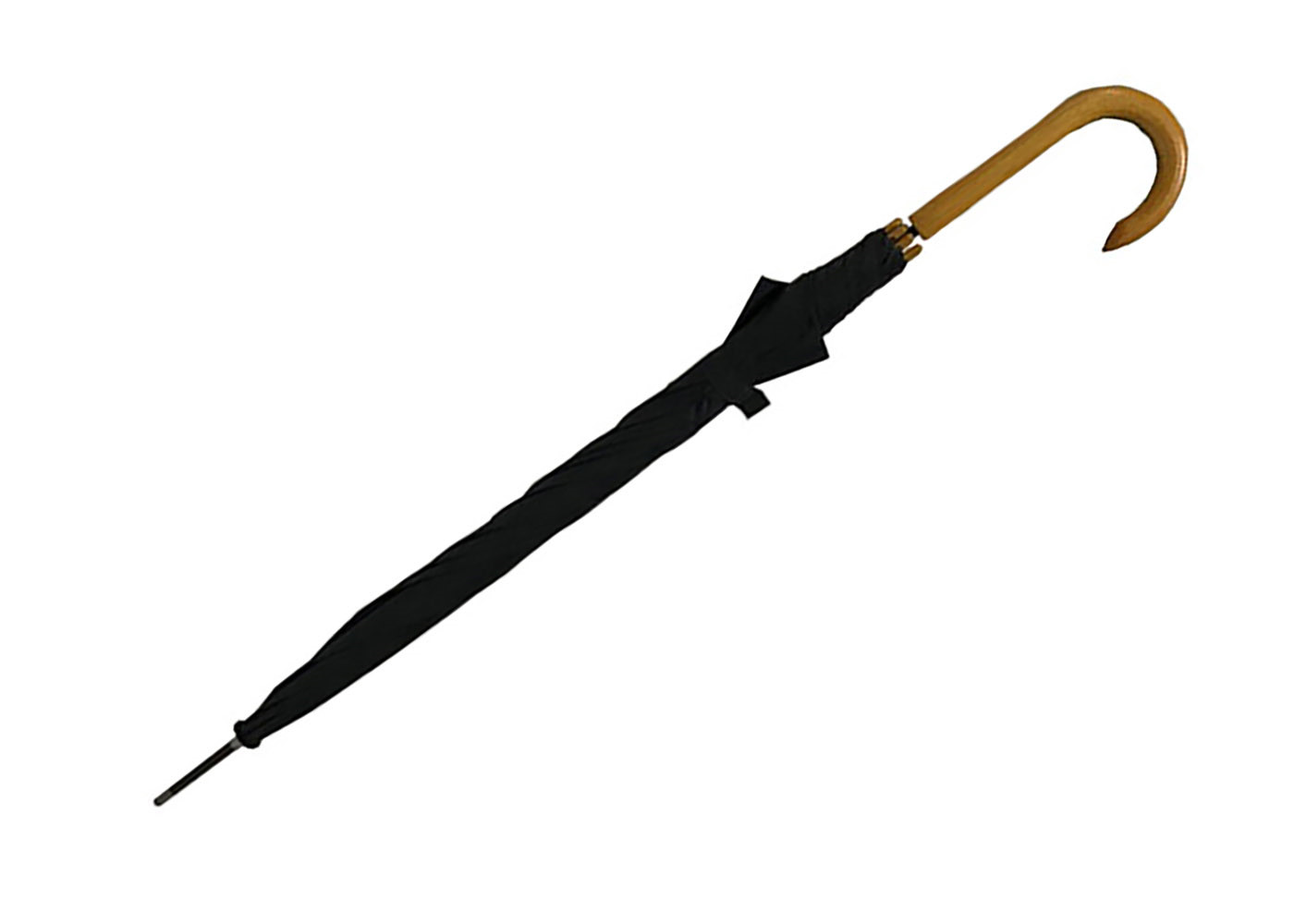 Straight Auto Open Stick Umbrella J Shape Wooden Handle For Men Women 23"