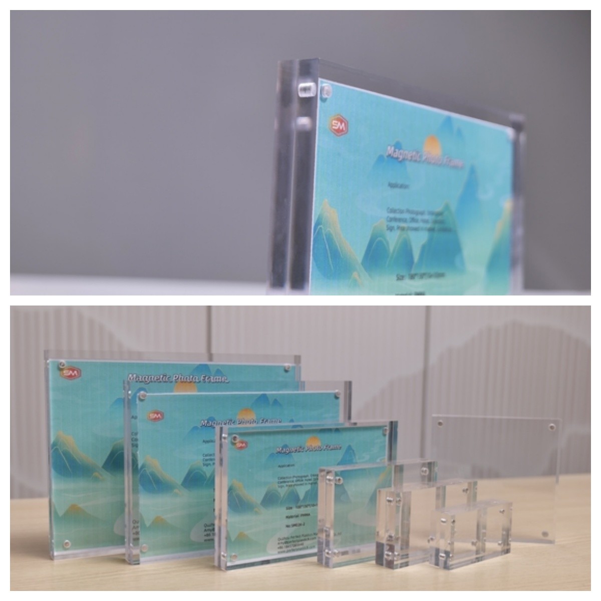 Custom Clear 11x17 Inches 20mm Thickness Magnetic Acrylic Photo Frame