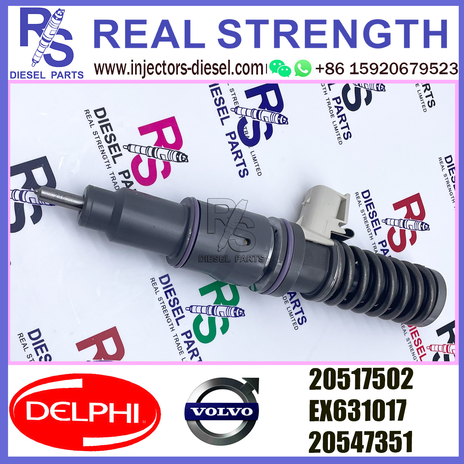 DELPHI 4pin EX631017 20547351 Diesel pump Injector 20517502 EX631017 20547351 E3.5 for V-O-L-V D12 3155 465 BHP