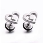 Special double heart shape women stud earrings stainless steel body piercing