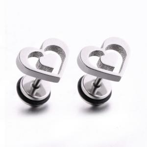 Quality Special double heart shape women stud earrings stainless steel body piercing jewelry wholesale