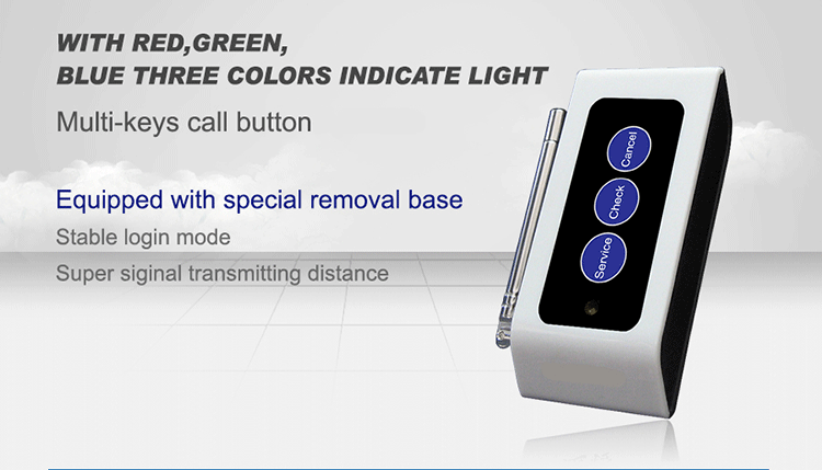 long range signal table call bell 2.5km wireless push button