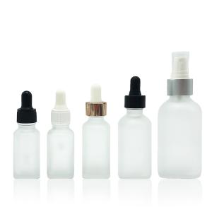 Quality Hanya Transparent Frosted Glass Dropper Bottles With Pipette BPA Free wholesale