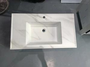 Quality Calaeatta Artificial Stone Wash Sink White Marble Grain Non Porous wholesale