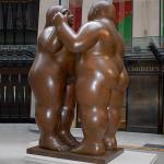 Bronze Fat Lady Statue metal Two Abstract Fernando Botero Sculpture