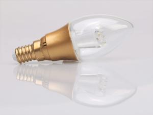 Quality C35 Golden 3W Led Candle Bulb 230° Beam With Clear Lens SEC-L-BX119 wholesale