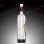 500mL Liquor Vodka Glass Bottles With Shield Shaped Metal Label