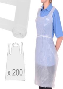 Quality Anti Bacteria White Disposable Aprons / Disposable Plastic Smocks Infection Control wholesale