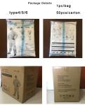 PPE Non Woven Hazmat Suit White Chemical Uniform Disposable Jumpsuit Medical