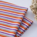 Sweat Absorbing Cotton French Terry Fabric 21S Spring Striped Knit Cloth