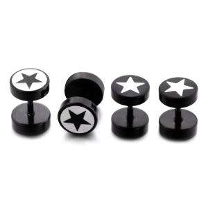Quality Korean fashion jewelry shinny round shaped white star studs earrings wholesale