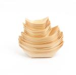 5inch Pine Wood Disposable Serving Cone Sushi Boat Serving Tray