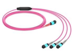 Quality Customized MTP MPO OM4 Multimode 24 Fiber Optic Cable Conversion Harness wholesale