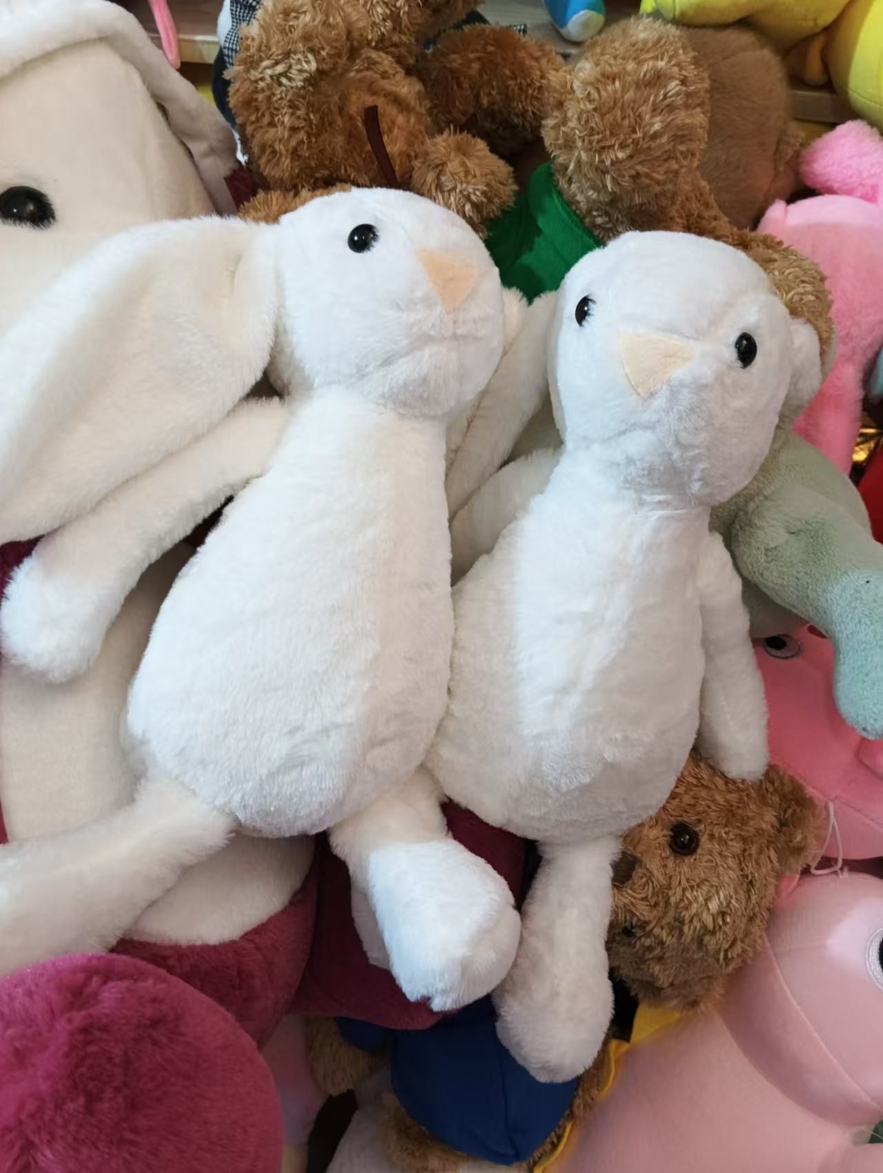 Plush toy stuffed bunny white/gray soft portable Christmas holiday gift animal cartoon cute shaped toy