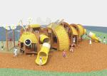 LLDPE Wooden Playground Equipment Wooden Climbing Frame With Slide