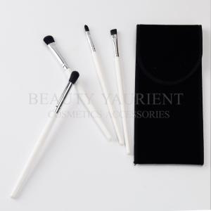 Quality Soft Bristles 4pieces Eyeshadow Makeup Brush Kit White Wooden Handle wholesale