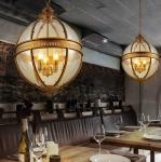 Vintage Loft Globe Pendant Lights Glass Shade Round Lamp Kitchen Bar wrought