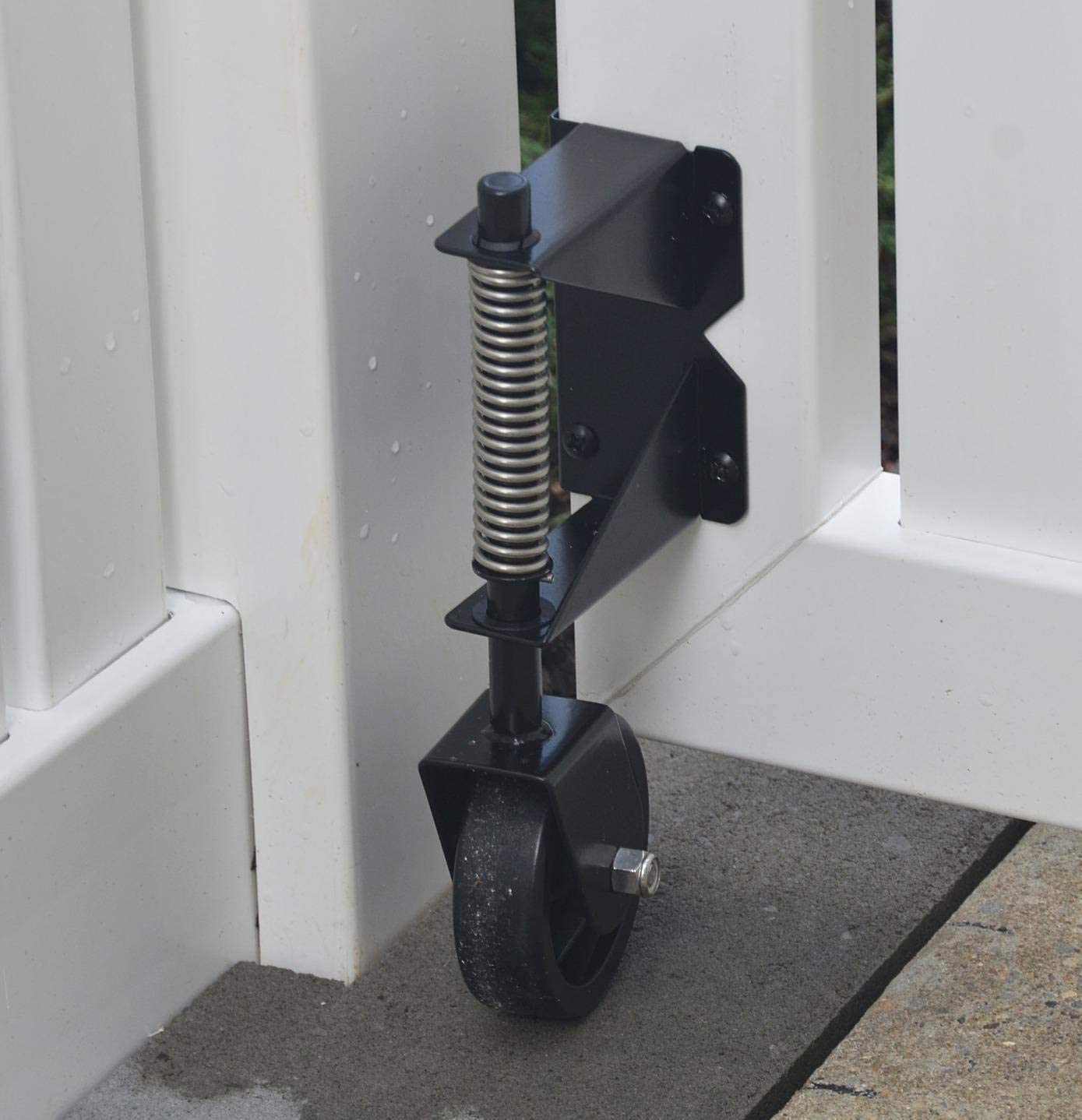 Zinc plated Spring loaded swivel caster wheel rubber wheels for wooden gate fence