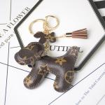 OEM Leather Teddy Bear Keychain , 65mm Cute Keychains For Women