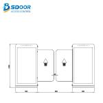 Infrared Flashing Light Pedestrian Turnstile Gate Sliding Arm Entrance