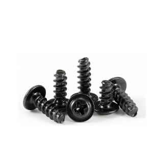 Quality Metric Black Zinc Steel 8.8 Grade Cross Pan Washer Head Self Tapping Screw for Plastic wholesale
