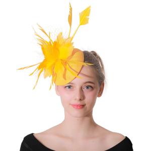 Quality Dyed Sinamay Base and Feather Fascinator Hat for Wedding Occasion wholesale