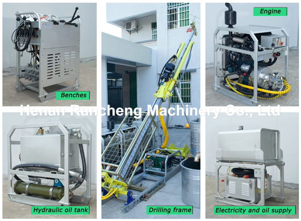 Manual Lifting Core Drilling Machine 32HP X3 Diesel Engine 100m / 300m / 600m Depth