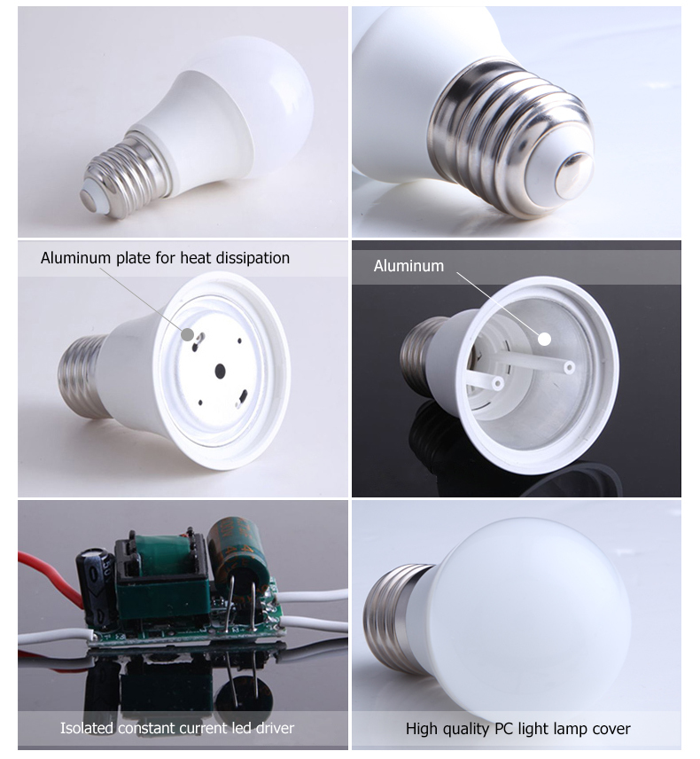 7W white high CRI led bulb lamp manufacture