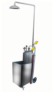 Quality Durable Stainless Steel Mobile Eyewash Station 65L Catch Basin wholesale