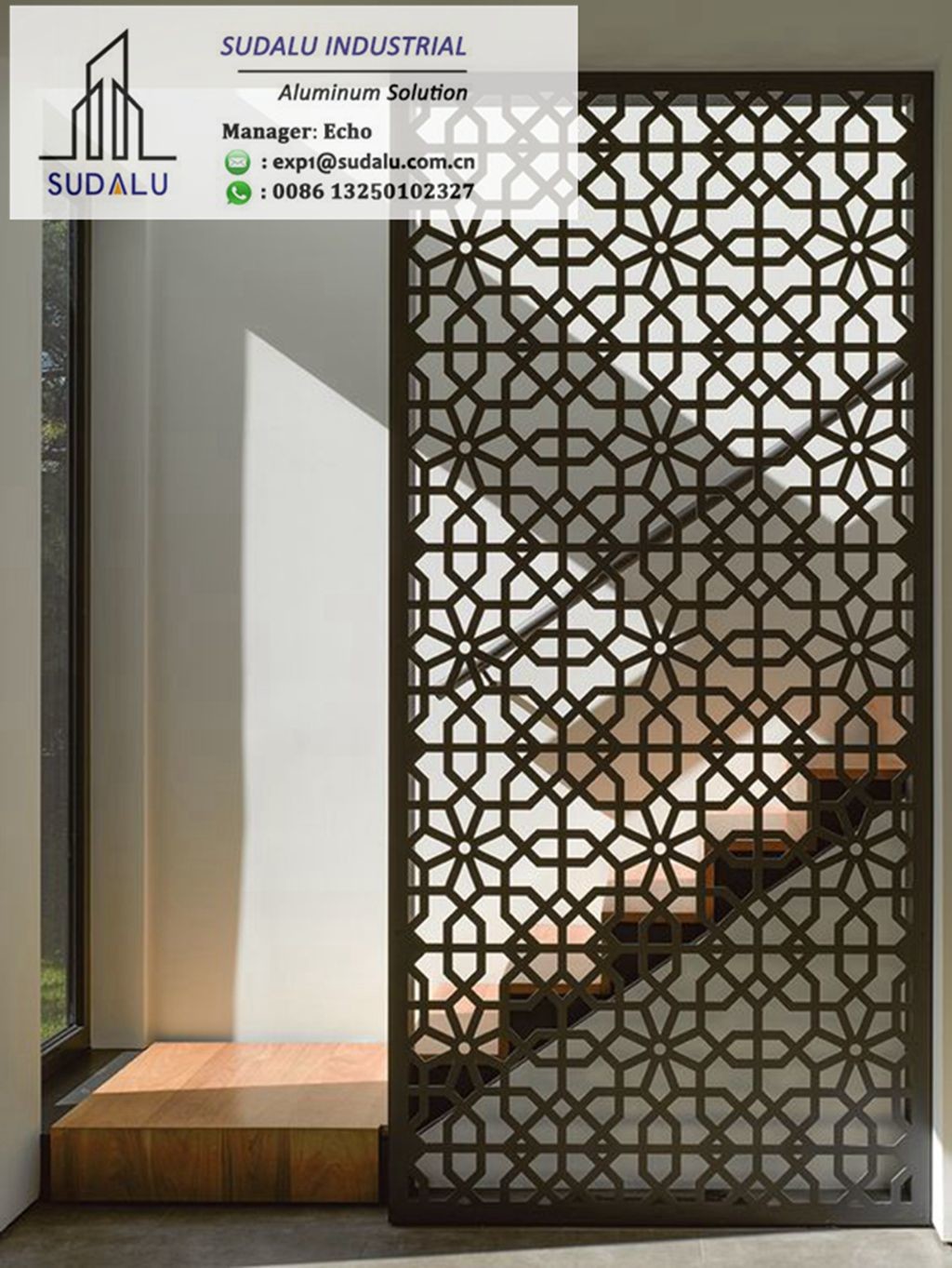 Aluminum Indoor Partition Laser Cut Screen Decoration Panel Powder Coated Perforated Sheet