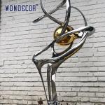 Outdoor large metal art decoration abstract ribbon stainless steel sculpture