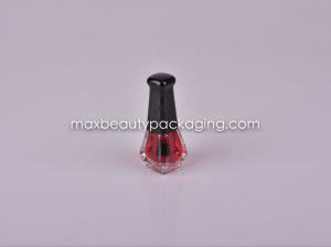 Quality shiny black uv coating finish nail polish cap12ml nail polish bottle flat brush nail polish plastic cosmetic packaging wholesale