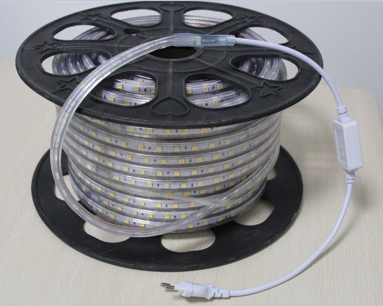 50m high CRI waterproof flexible led strip light 5050 smd 240VAC white strips ribbon