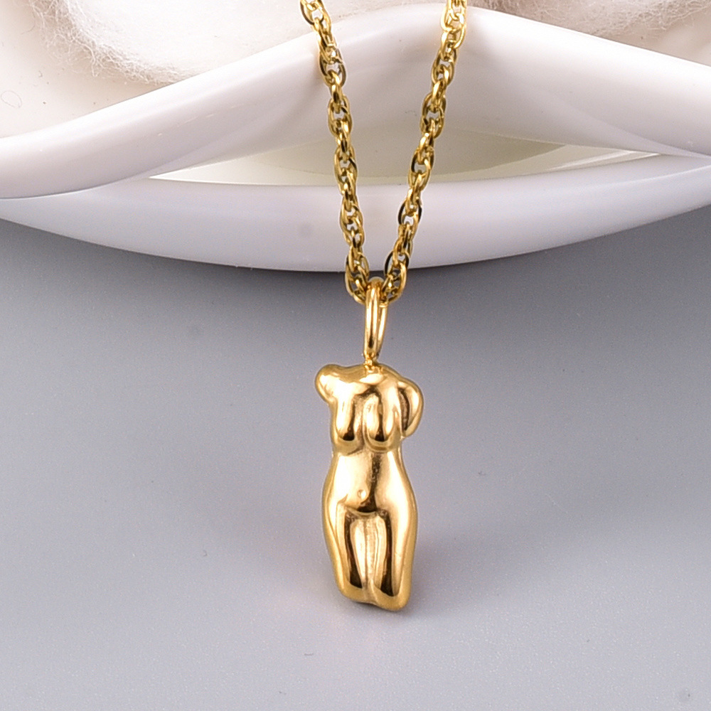 OEM 18in 18K Gold Plated Pendant Girls Jewelry Body Shape Necklace