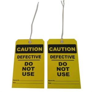 Quality Height 7 In Width 4 In Lockout Plastic Safety Tag Yellow Cardstock Caution Tag wholesale