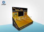 Orange Cardboard Countertop Hook Display Oil Lamination Surface Treatment