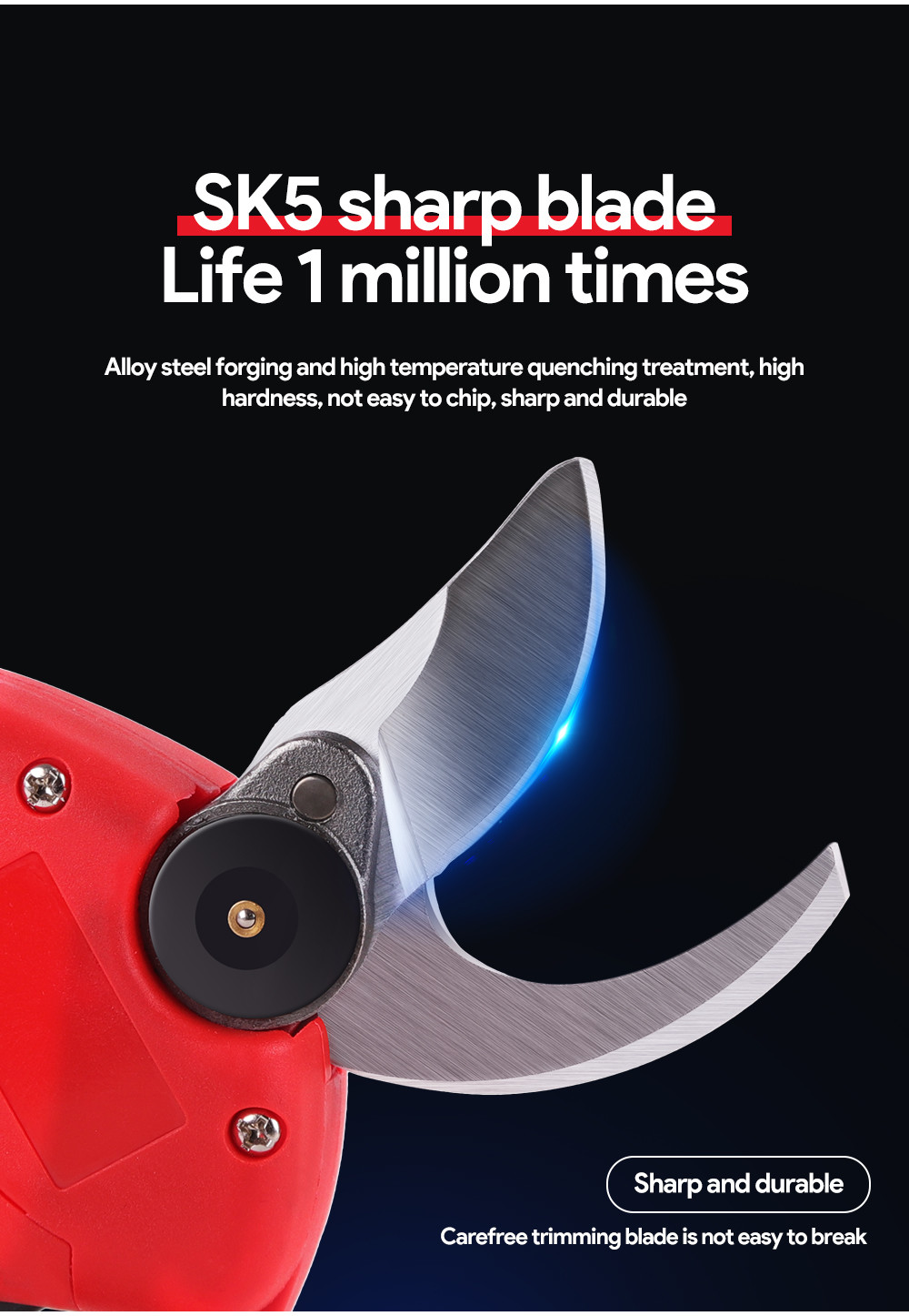 Swansoft 16.8V 2.5CM Battery Cordless Orchard Vineyard Pruner Trimming Scissors Garden Electric Pruning Shears