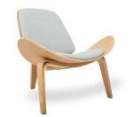Modern Leisure Shell Chair Lounge Chair In Dark Brown Leather wood stool