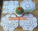 square crochet decoration, mat, small flower heat insulation pad doily pad,