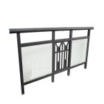 Brown U Channel Aluminum Glass Railing Balustrade Floor Mounting