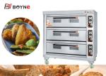 Stainless Steel Commercial Electric Three Deck Nine Trays Bakery Oven With